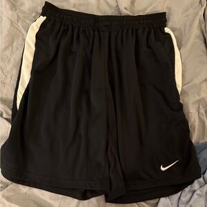 Nike Men's Black Shorts with White Accents
